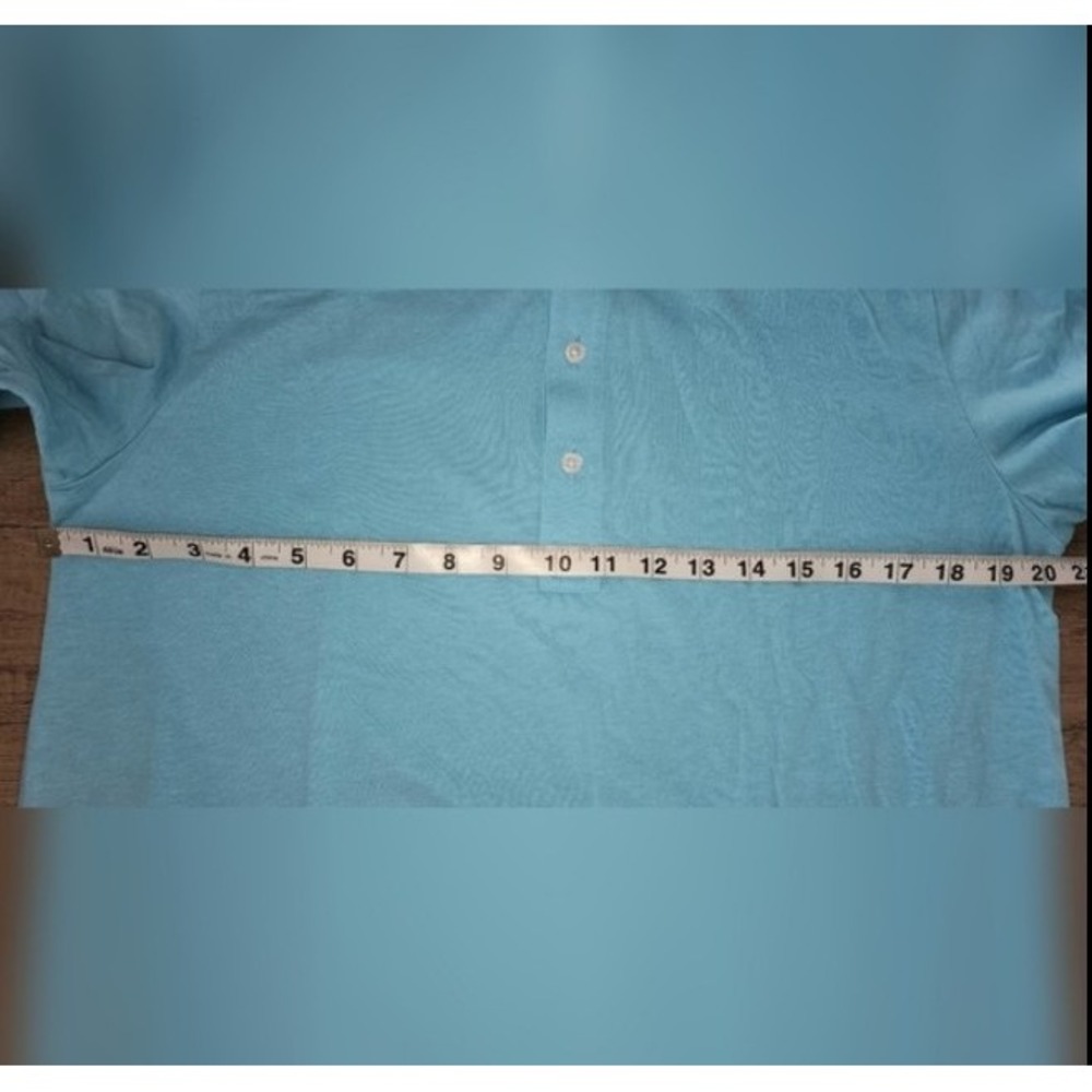 Criquet Polo Shirt Blue‎ Cotton Blend Golf Preppy Austin TX Made in Peru Medium - Picture 7 of 8